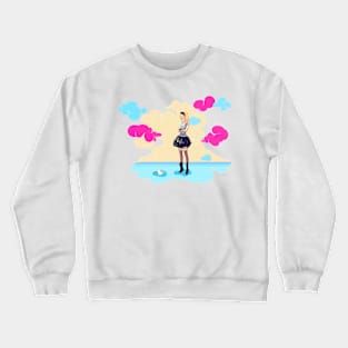 girl finds a comic Crewneck Sweatshirt